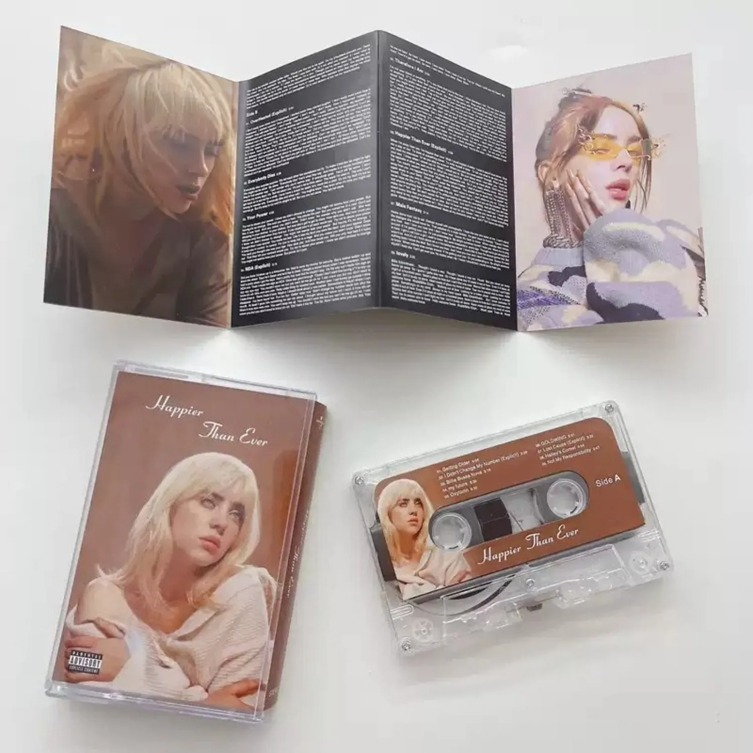 Cassette de musique pop rétro émotionnelle, couverture à thème portrait en tons chauds de brun, collection de ballades narratives