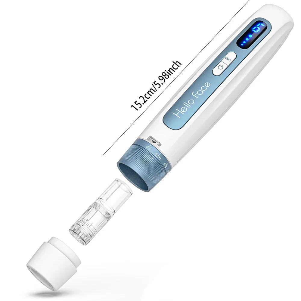 H5 Hydra Microneedle Pen mit Kartusche, Microneedling Derma Pen für Gesicht, Kopfhaut, Schönheits- und Hautpflege, Nadel Länge 0,2 mm – Detail 3