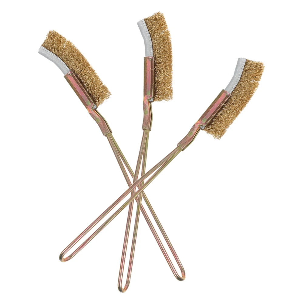 

3pcs Mini Stainless Steel Wire Brush Compact Heavy Duty Rust Remover For Metal Surfaces Portable Parts Cleaning Tool Groove