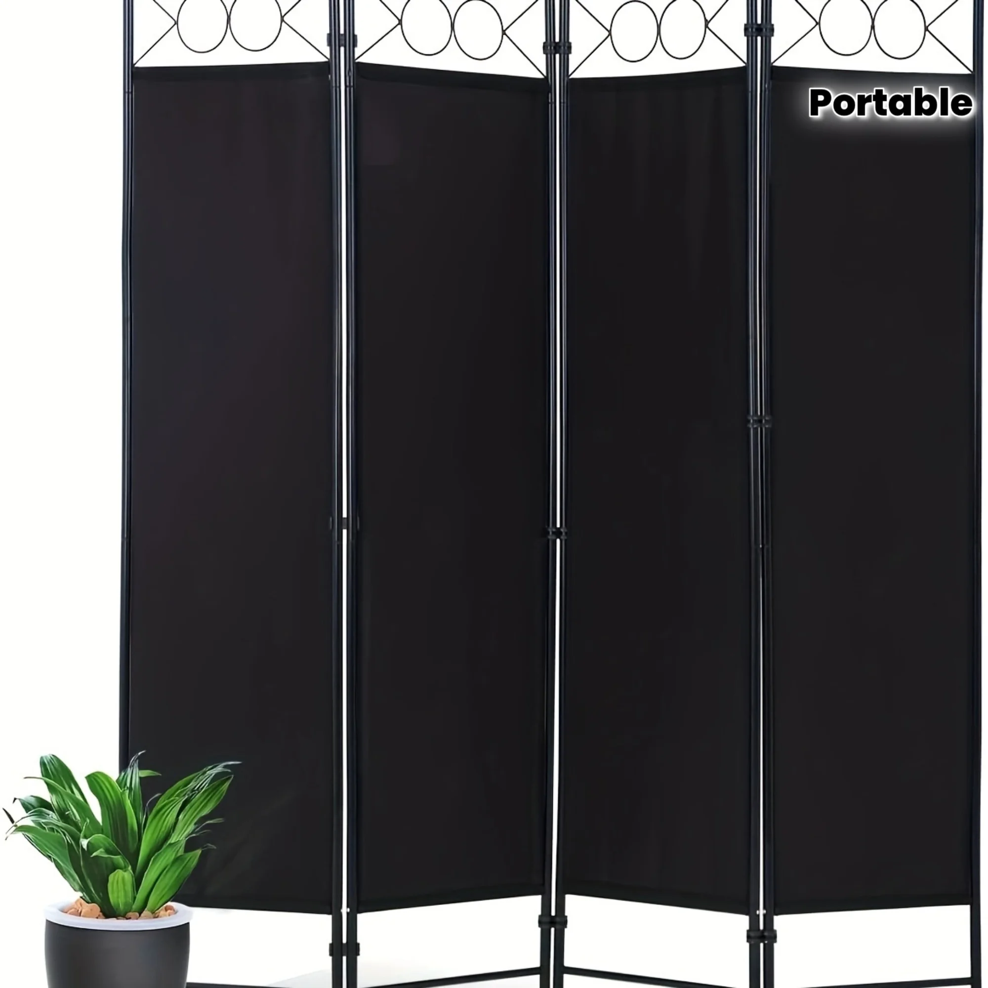 Room Divider, Folding Privacy Screen 4 Panels Portable Wall Divider Partition Room Dividers for Home Office Room Separation