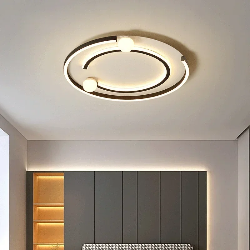 

SANDYHA современный светодиодный потолочный светильник стильный дизайн для спальни гостиной уникальное домашнее освещение круглый прямоугольник универсальный