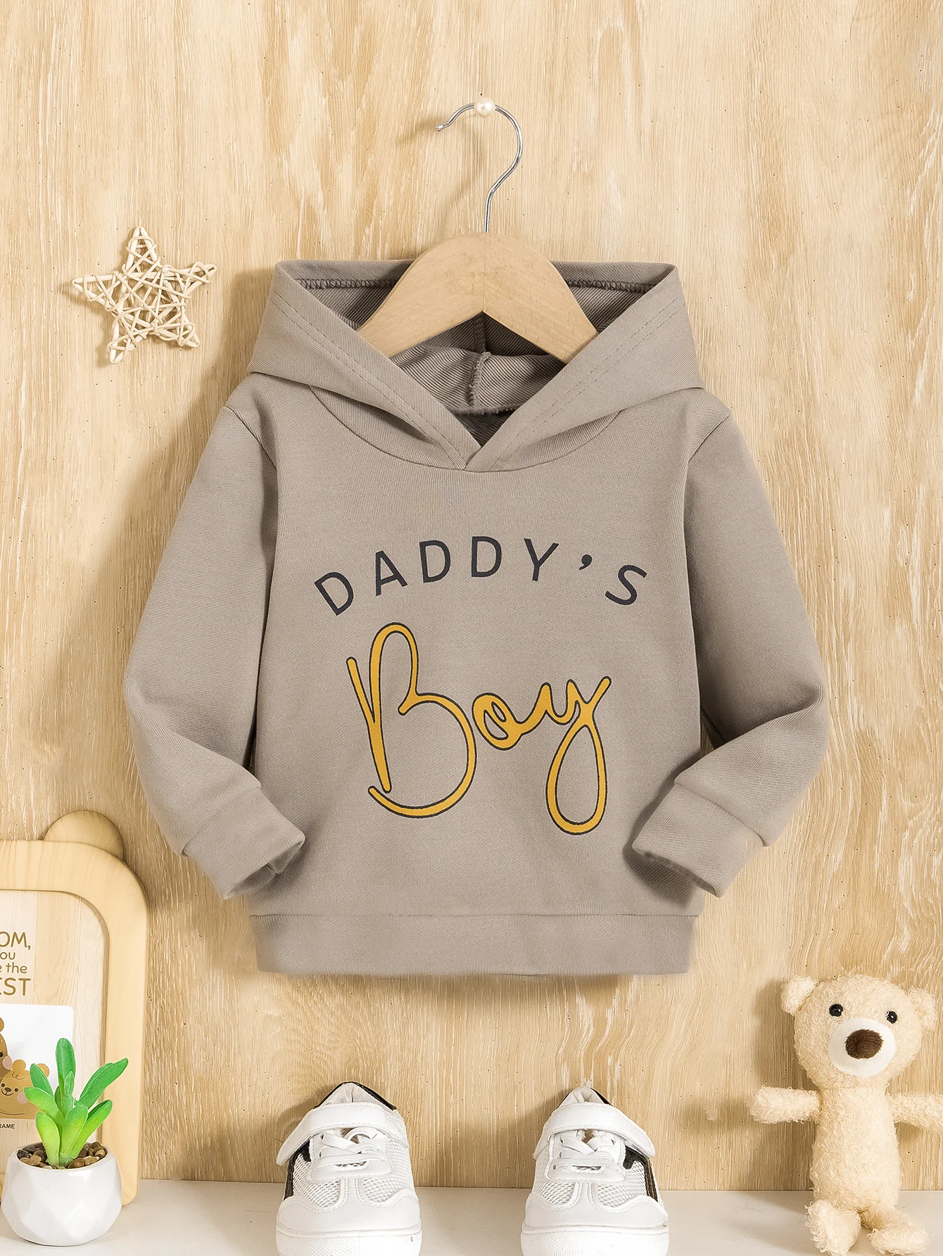 

Толстовка с капюшоном для маленьких мальчиков "Daddy's Boy" в дизайнерском стиле для родителей и детей