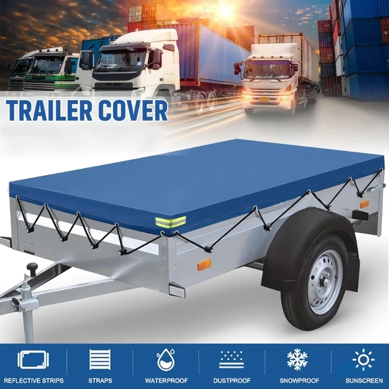 

Anti-UV Tarp Cover 208x114x13cm Trailer Tarpaulin Flat Tarpaulin with Reflective Strip Universal Trailer Tarpaulin Cover H9EE