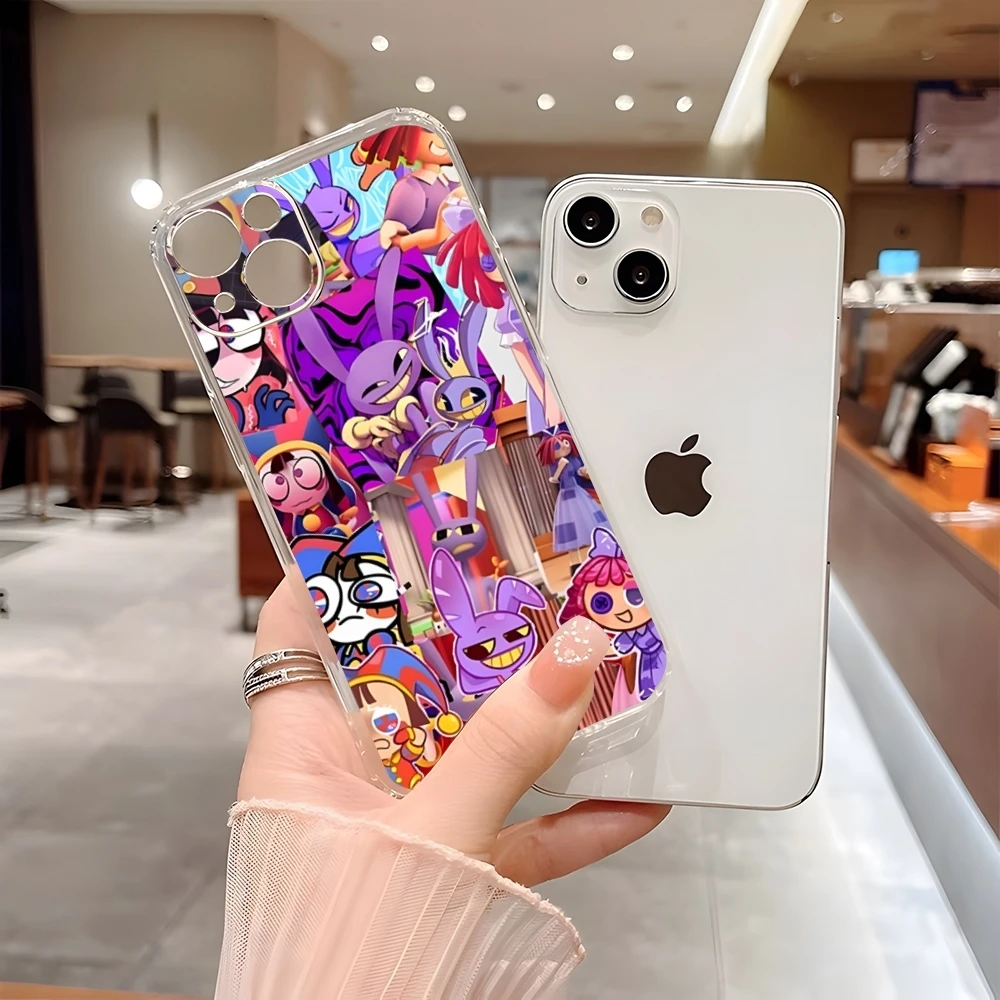 Amazing Digital Circus Phone Case For Iphone 15 Pro Max 14 Plus 11 12 Mini 13 Pro 7 8 X XR XS SE Transparent Back Cover