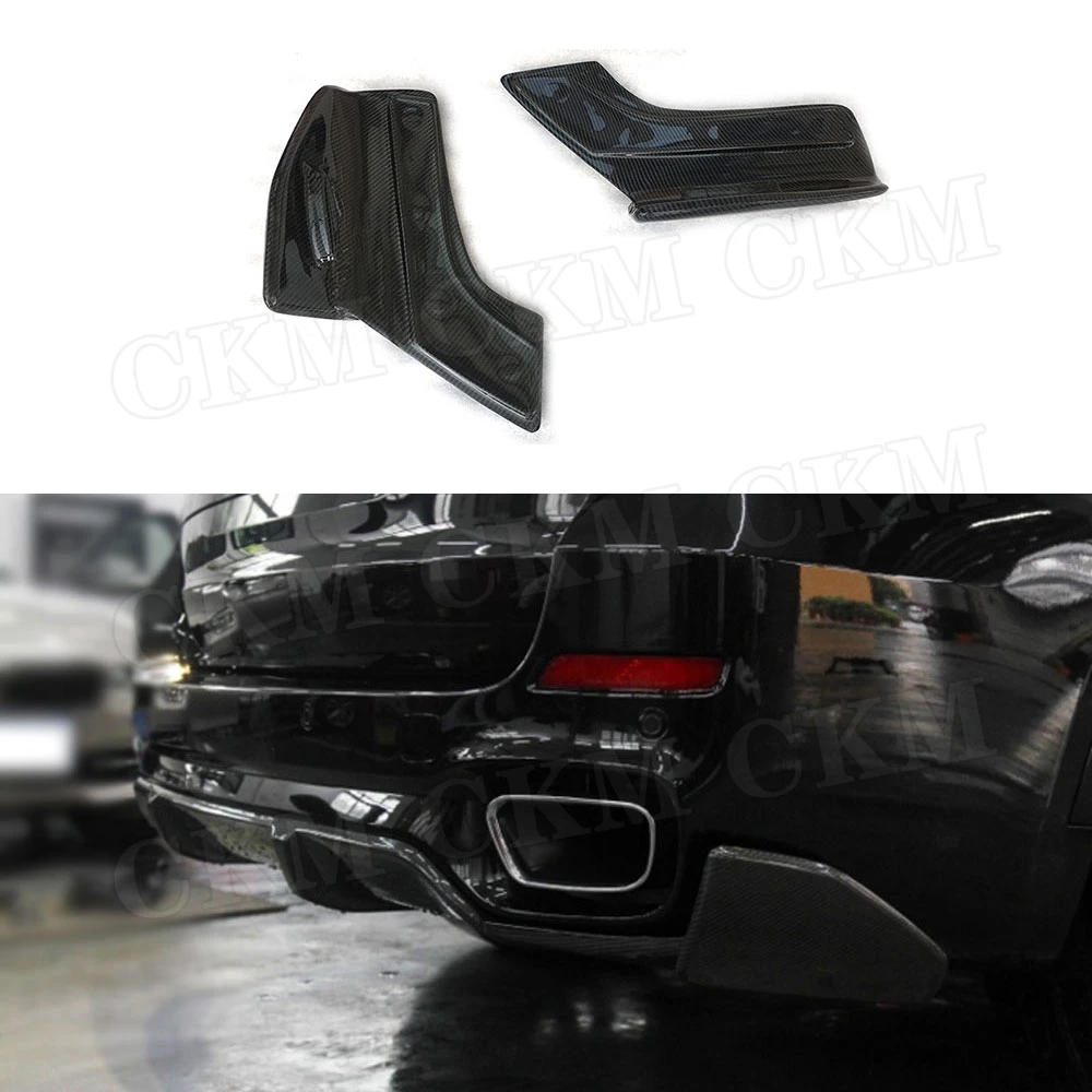 

Carbon Fiber Rear Lip Splitters Aprons Cupwings For BMW X5 F15 M Sport 2014-2018 FRP Bumper Side Flaps Car Styling