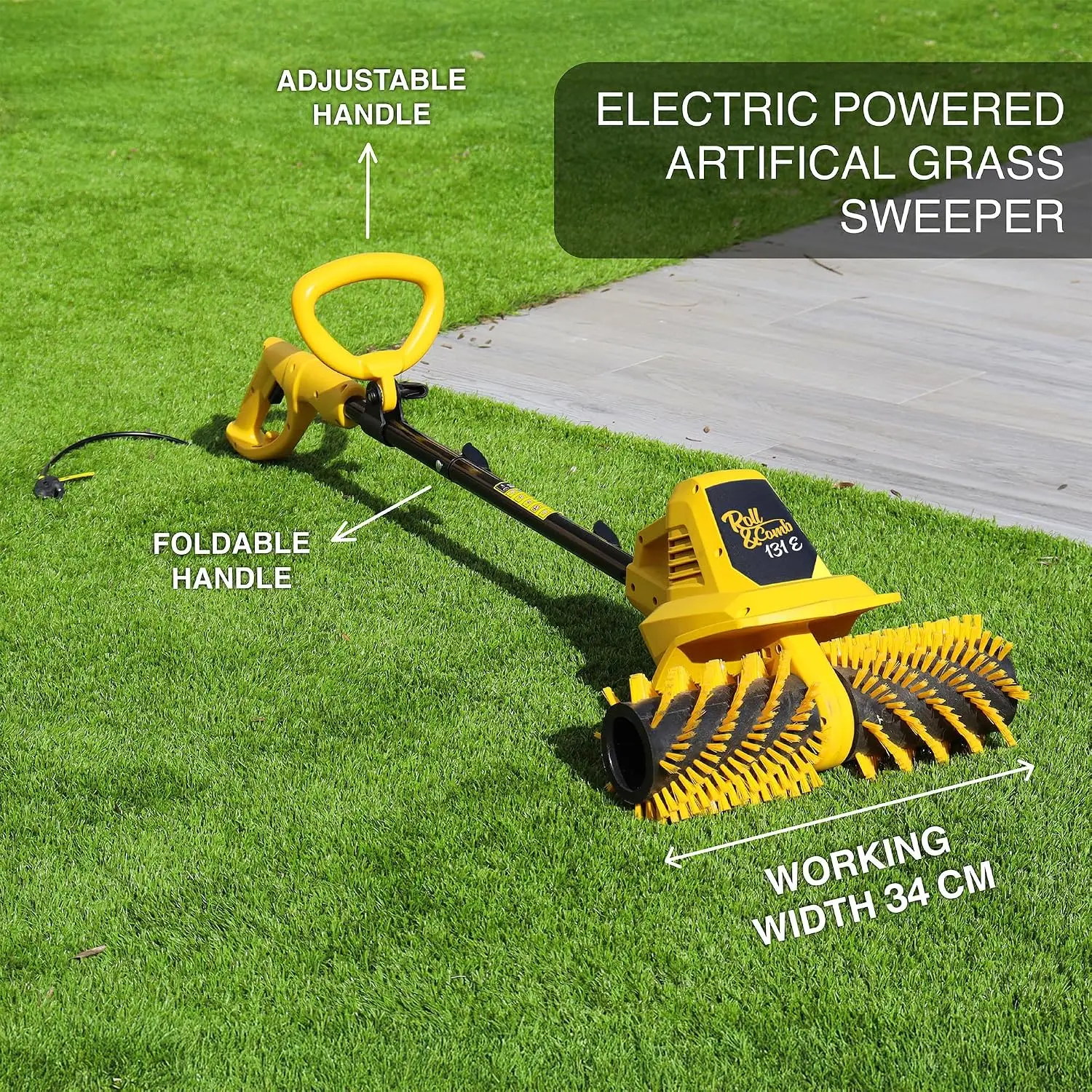 Roll & Comb 131E Artificial Grass Sweeper, Corded Electric