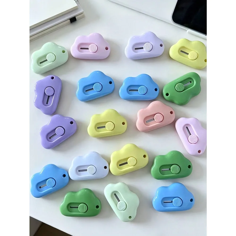 1pc Mini Utility Knife, Cute Cloud Shaped Small Paper Cutter, Convenient Parcel Opener, Portable Daily Use Stationery For Students And Office, Japanese Aesthetic