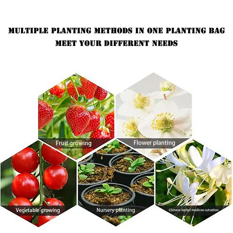 Hanging Flower Pouch Plant Grow Bags Heavy Duty Thickened Fabric Pots With Handles Plant Bags Strawberry Planting Containers