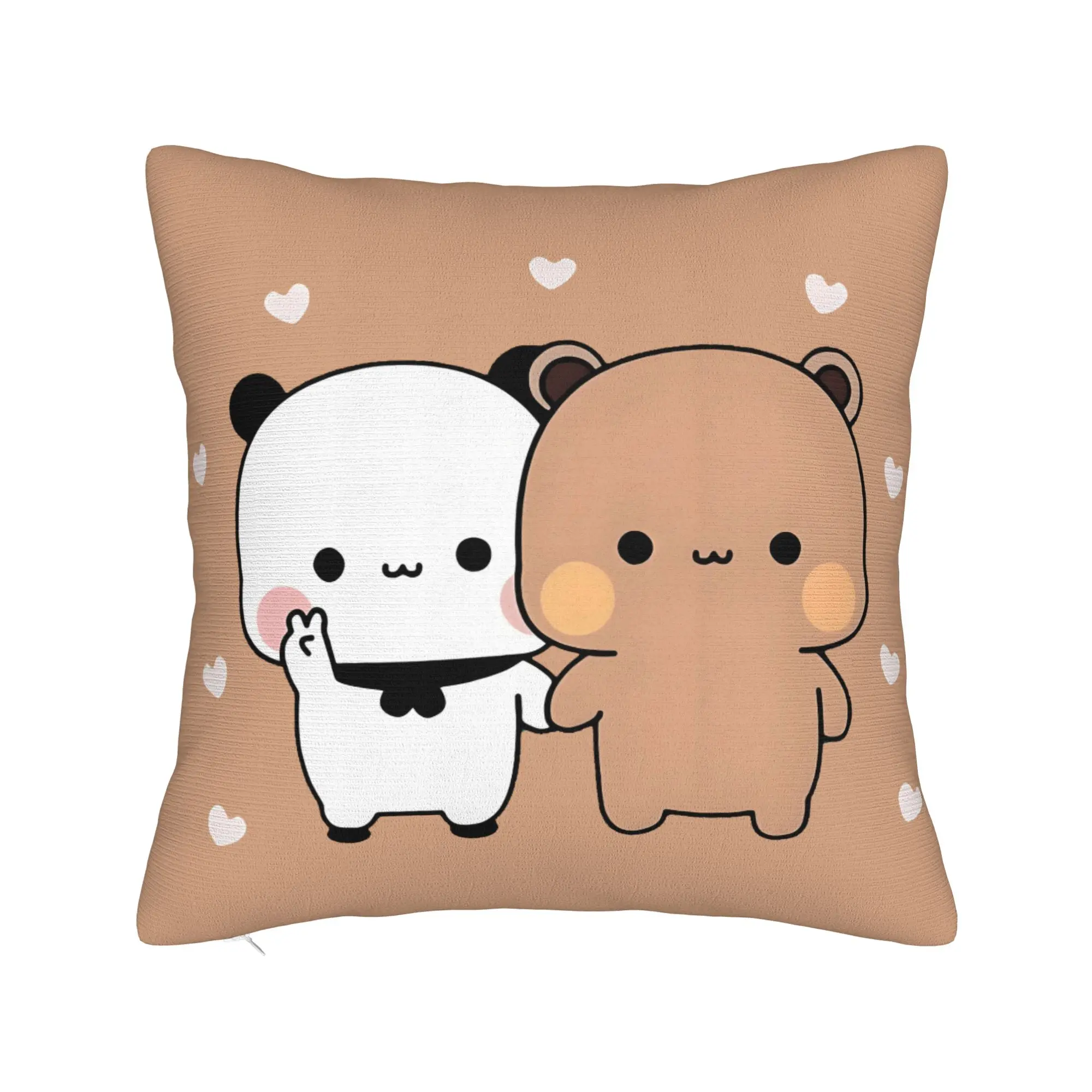 Peach And Goma Pillow Case 45x45cm Home Decoration Bubu Dudu Modern Cushion Cover Soft Pillowcase