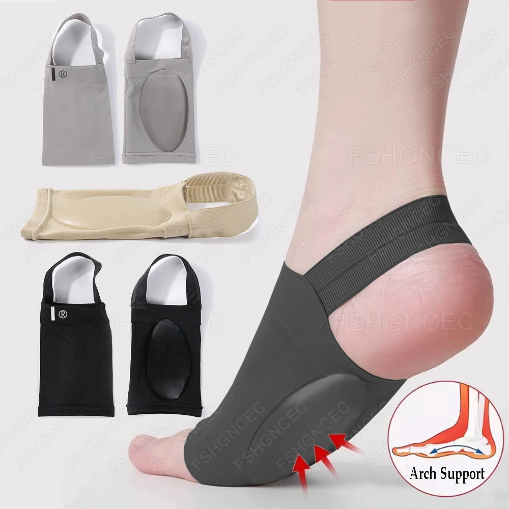 Silicone Arch Support Socks for Men Flat Feet Corrector Plantar Fasciitis Pain Relief Insoles for Shoes Woman Gel Foot Pads