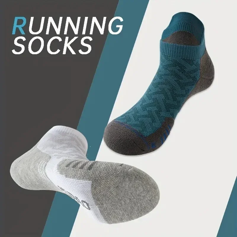 3 أزواج من الجوارب القصيرة الرياضية الاحترافية الجديدة للرجال، منشفة سميكة سريعة الجفاف، جوارب كاحل للجري واللياقة البدنية للرجال هدية للرجال