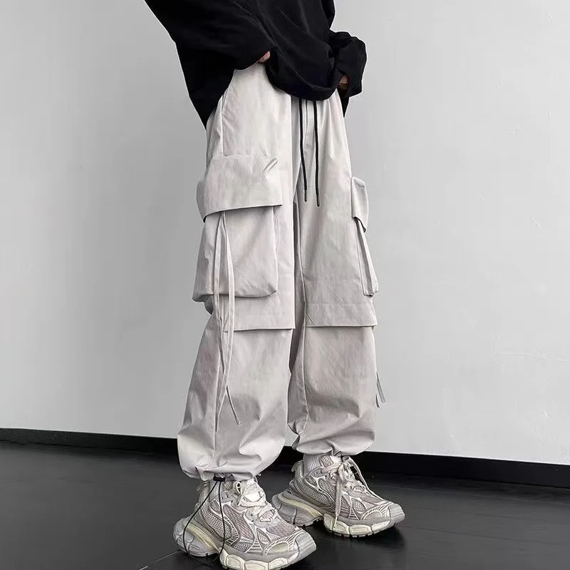 

Men's Y2K Casual Drawstring Harajuku Baggy Cargo Pants Ribbon Trousers Sweatpants Streetwear Track Pants For Men