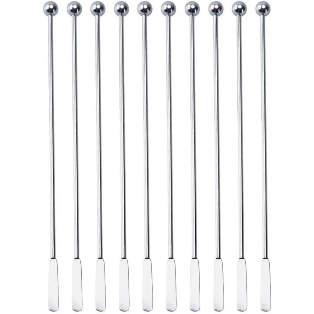 

20-Piece Stainless Steel Stir Sticks for Coffee, Cocktails, and Drinks - 7.4" Reusable Tools