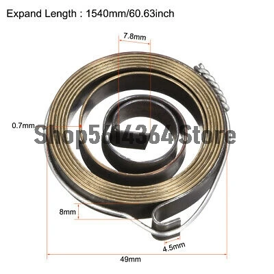 Drill Press Quill Feed Return Coil Spring Assembly 1540mm 49x8x0.7mm