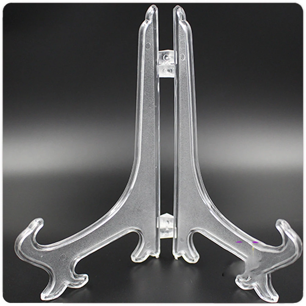 

Set of 10 Photo Stands Clear Plastic Easels Picture Frame Holders for Display Plates Photos Artwork Magazines Bookstore Home