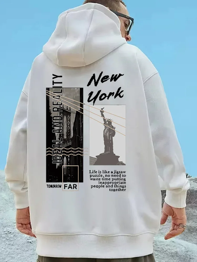 Sudadera con capucha con estampado de paisaje de Nueva York Para Hombre, jersey de diseño gráfico Harajuku, moda Popular