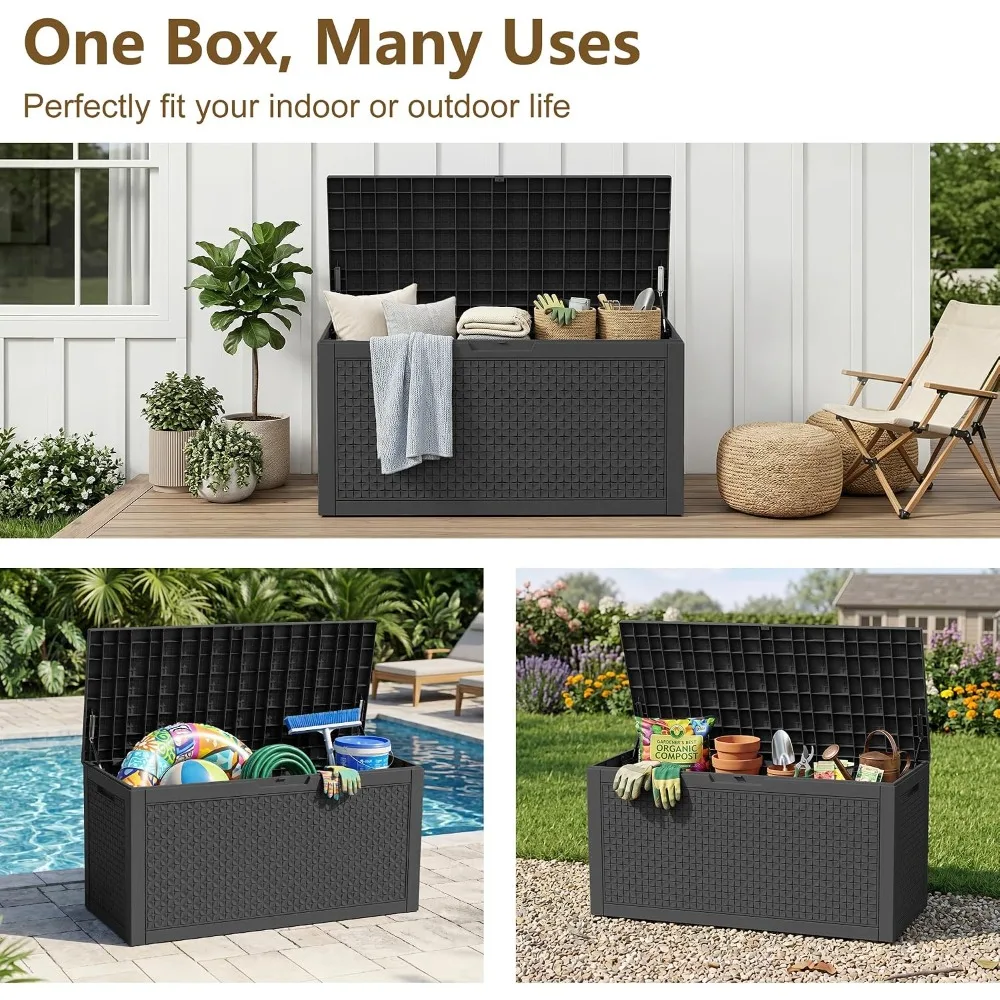 170 Gallon Outdoor Storage Box Waterproof Deck Box Toy Storage Bin view 5