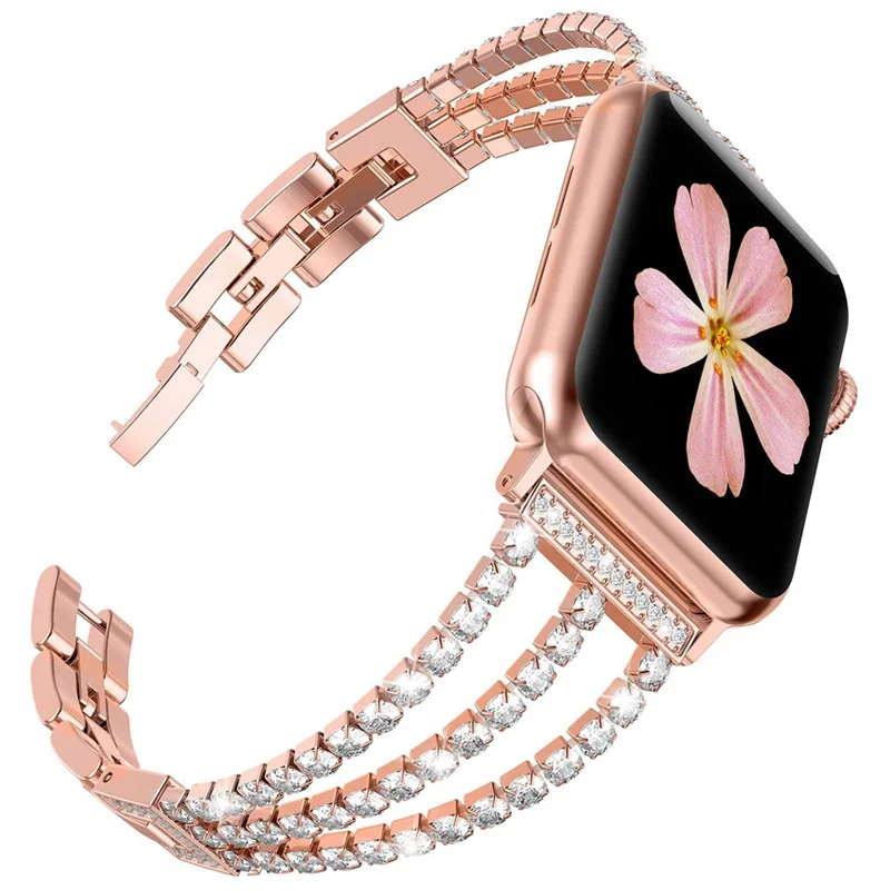 

Diamond Strap For Apple Watch Band 44 mm 40mm 41mm 45mm Women Crystal Bracelet Dropshipping Watches 8 7 6 SE 38mm 42mm 49mm