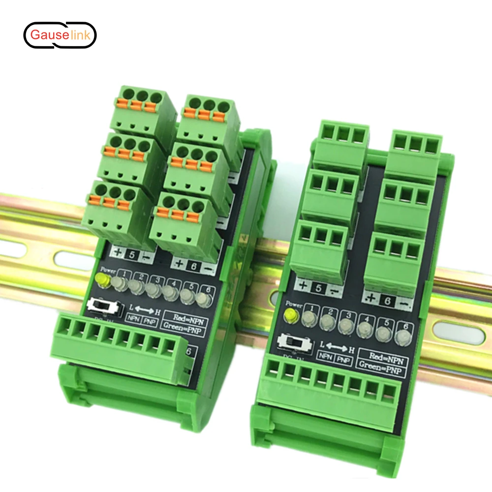 PLC Input Module Terminal Block 4 6 Way/Channels Photoelectric Proximity Switch NPN PNP Sensor 3 Wires Conversion Transfer Board