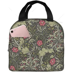 Borsa da pranzo floreale con alghe William Morris per bambini borsa da pranzo impermeabile isolata borsa riutilizzabile per il trasporto di cibo borsa Bento