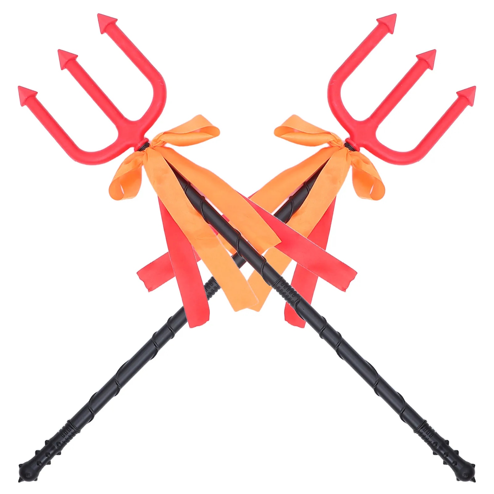 

2pcs Costume Prop Pitch Fork Halloween Masquerade Cosplay Decoration Lightweight Trident For Stage Performance Fancy Dress