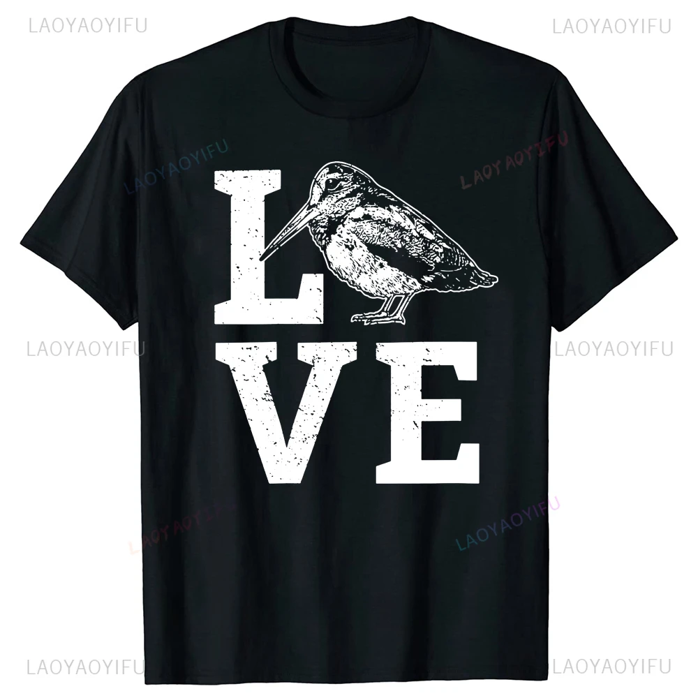 I Love Woodcock Bird Retro Funny Graphic Printed Tshirt Summer Style Casual Fashion Short-Sleeve Man Tshirt Harajuku Clothing