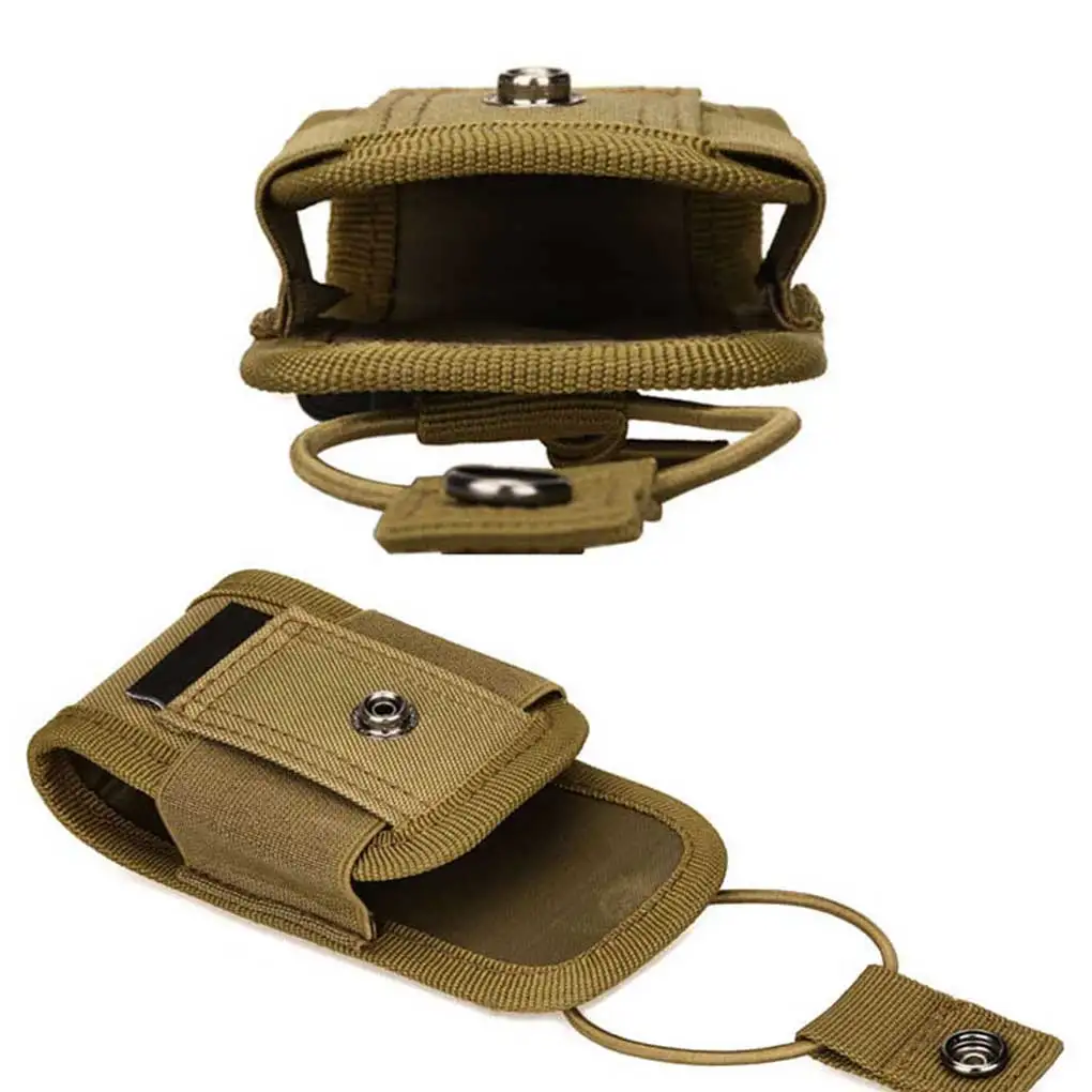 Interphone Pouch Small Outdoor Camping Climbing Pocket Radio Case Bag Nylon Handbag Belt Accessory Pack Cycling Brown