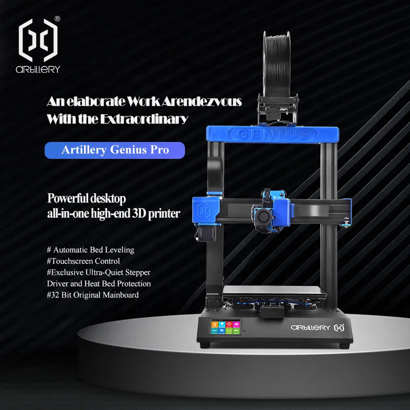 Artillery Upgraded Genius Pro Print Size 220*220*250 mm Auto-leveling Ultra-quiet 3D Printer