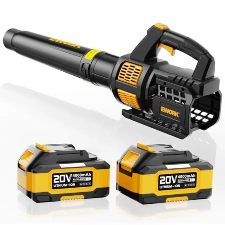 

Leaf Blower Cordless 20V Powerful Electric Leaf Blower with 2x4.0Ah Batteries and Charger Variable-Speed Lightweight Battery Po