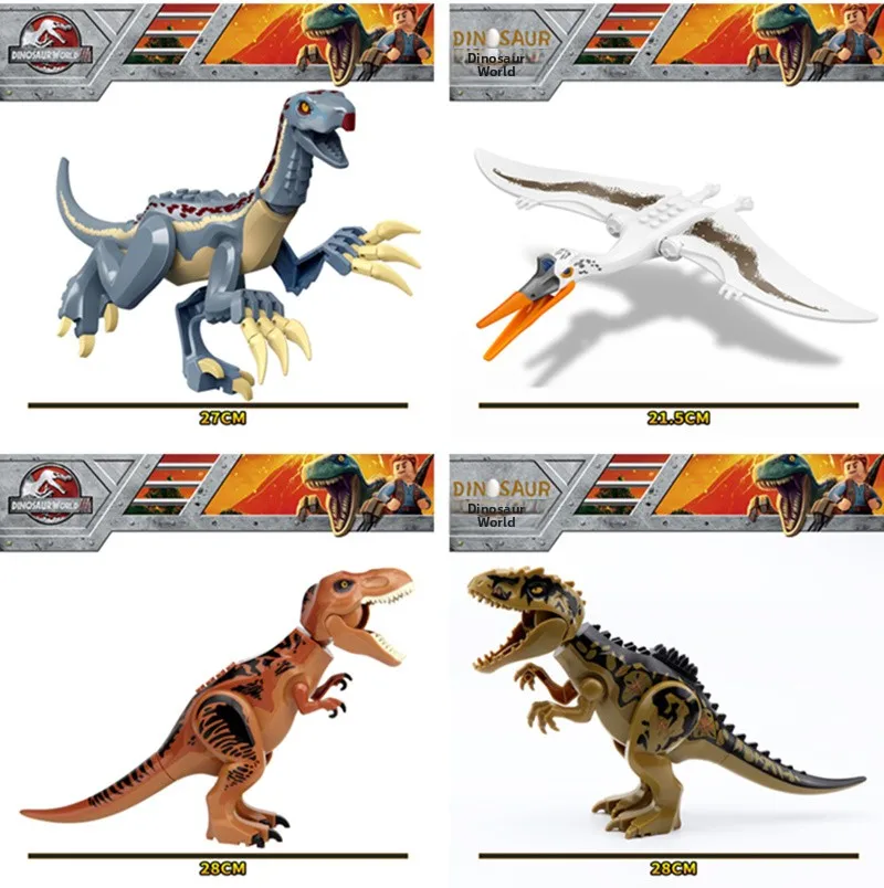 نموذج لعبة ديناصور جوراسيك كبير الحجم، تنين الوحش الجنوبي، تنين السيف، تيرانوصور، مكعبات حيوانات واقعية #3