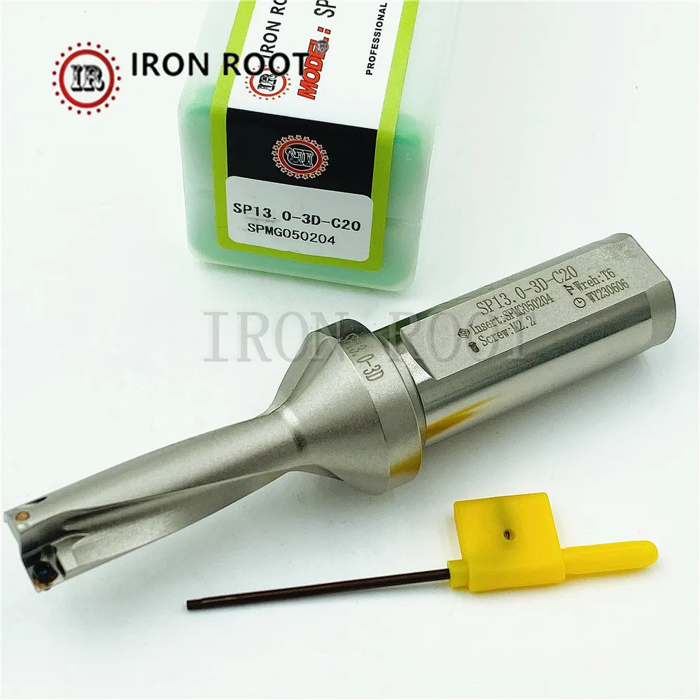 IRON ROOT SP Series Indexable Drill 3D, U drill Deep Hole Drill Diameter 12~15.5 CNC Milling Tool Suitable for SPMG040204 050204