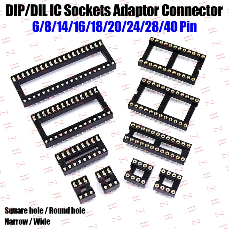 U+ DIL IC Sockets Integrated Circuit Socket DIP Holder 6/8/14/16/18/20/24/28/40 Pin（Minimum order 10 pieces）