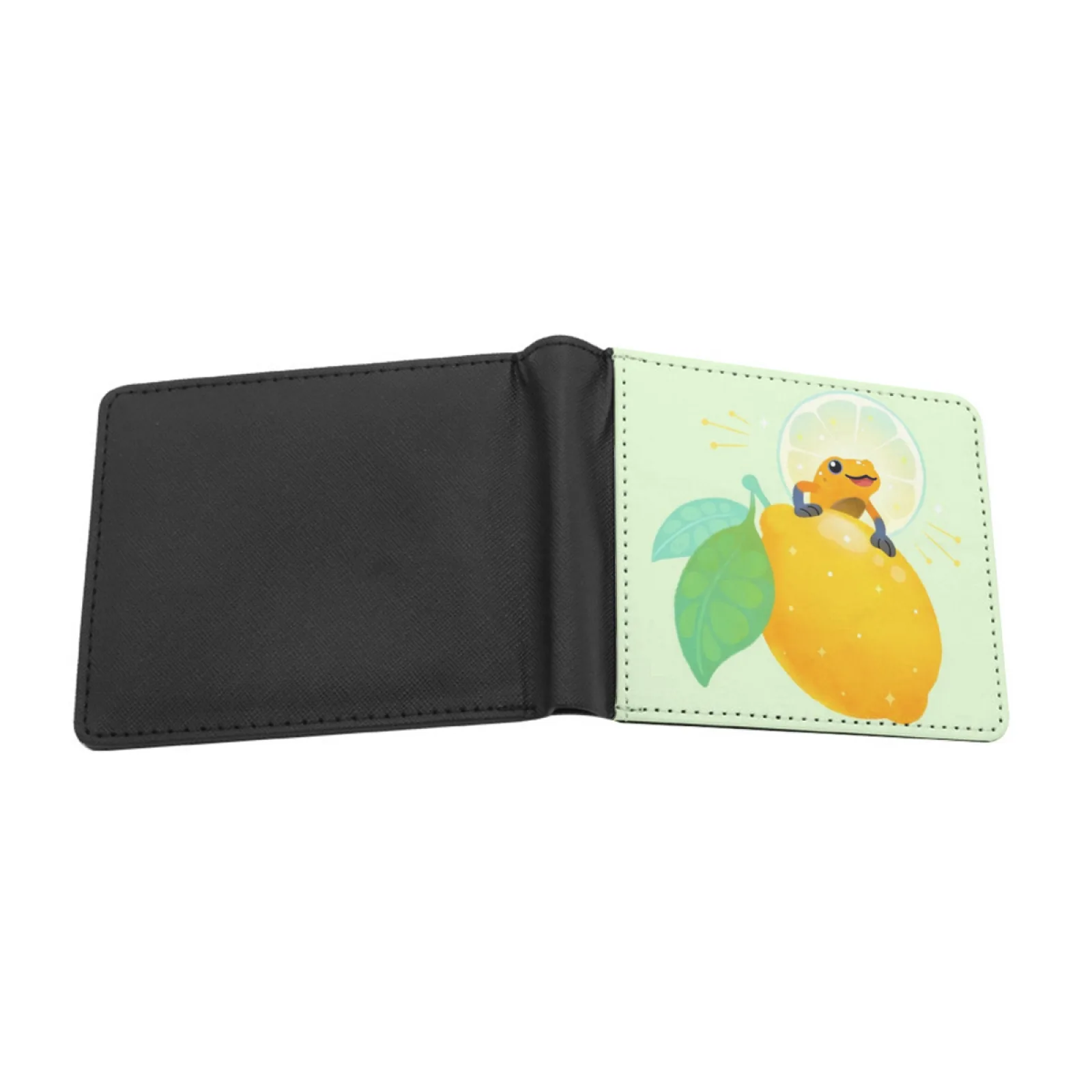 Golden Poison Lemon Sherbet 1 Personalized Wallet For Men And Women Pu Leather Short Pocket Purse Poison Dart Frog Cottagecore