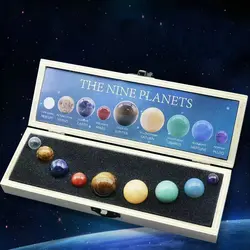 Crystal Sphere Ball Kit 9 Planets Solar System Gemstones Sphere Galaxy Universe Model Celestial Creative Gift Home Jewerly DIY