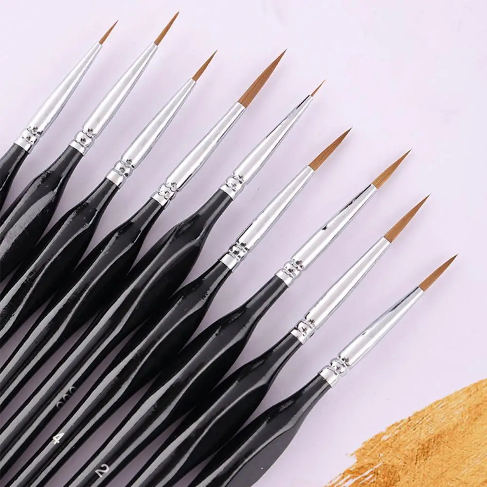 11 pezzi pennello a setole morbide Set di pennelli artistici con dettagli in miniatura pennelli per pittura amatori Set in miniatura per pittura ad acquerello