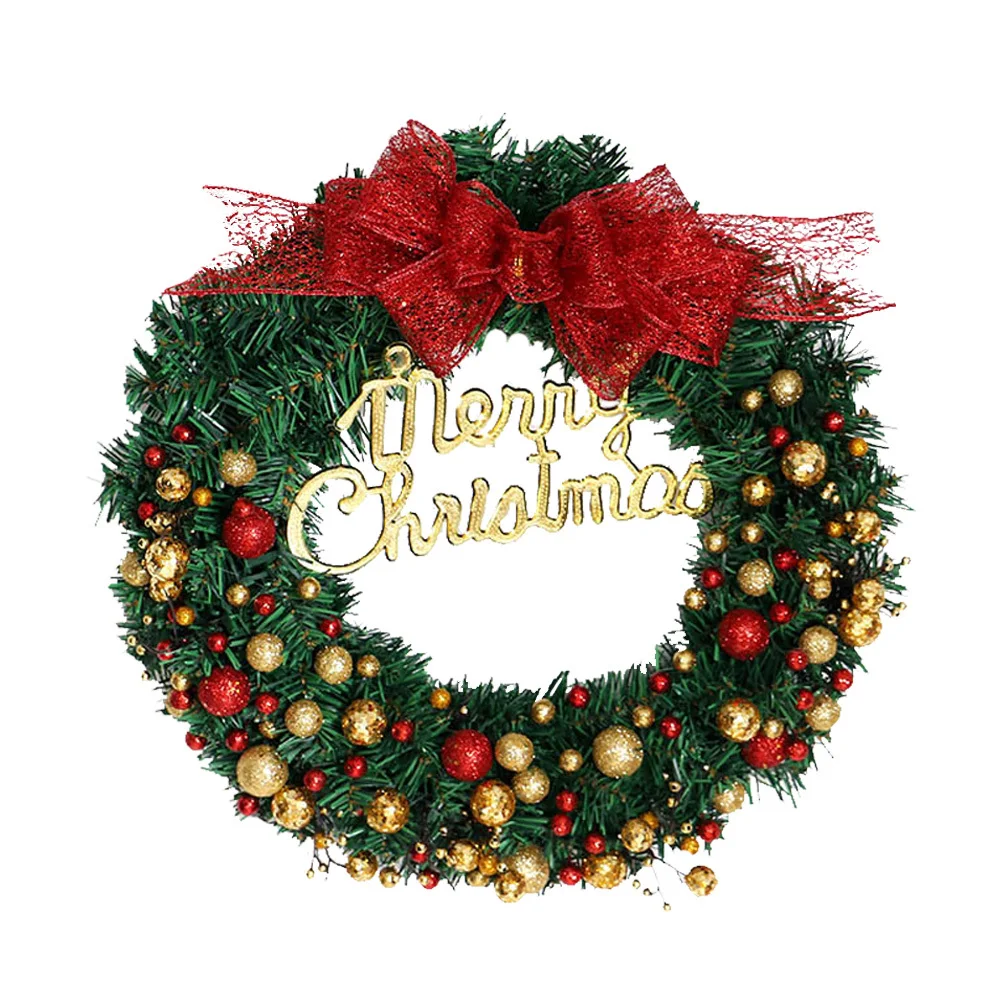 

Sprinkle Powder Ball Christmas Wreath Premium PVC Hanging Ornament for Home Window Door Holiday Decoration