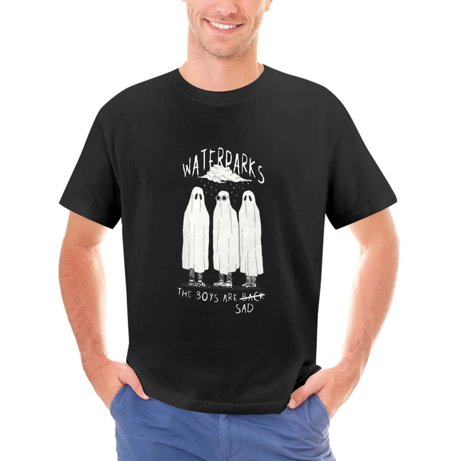 The Boy Are Sad From Watercoloring Rock Band Horror T-Shirt Noir Drôle S-5XL Fu