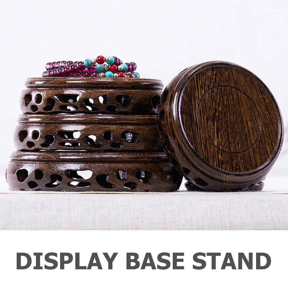 

Solid Wood Base 10CM Diameter 25MM High Mini Vase Stand Plant Riser Stable Craft Pedestal Wooden Display Stand