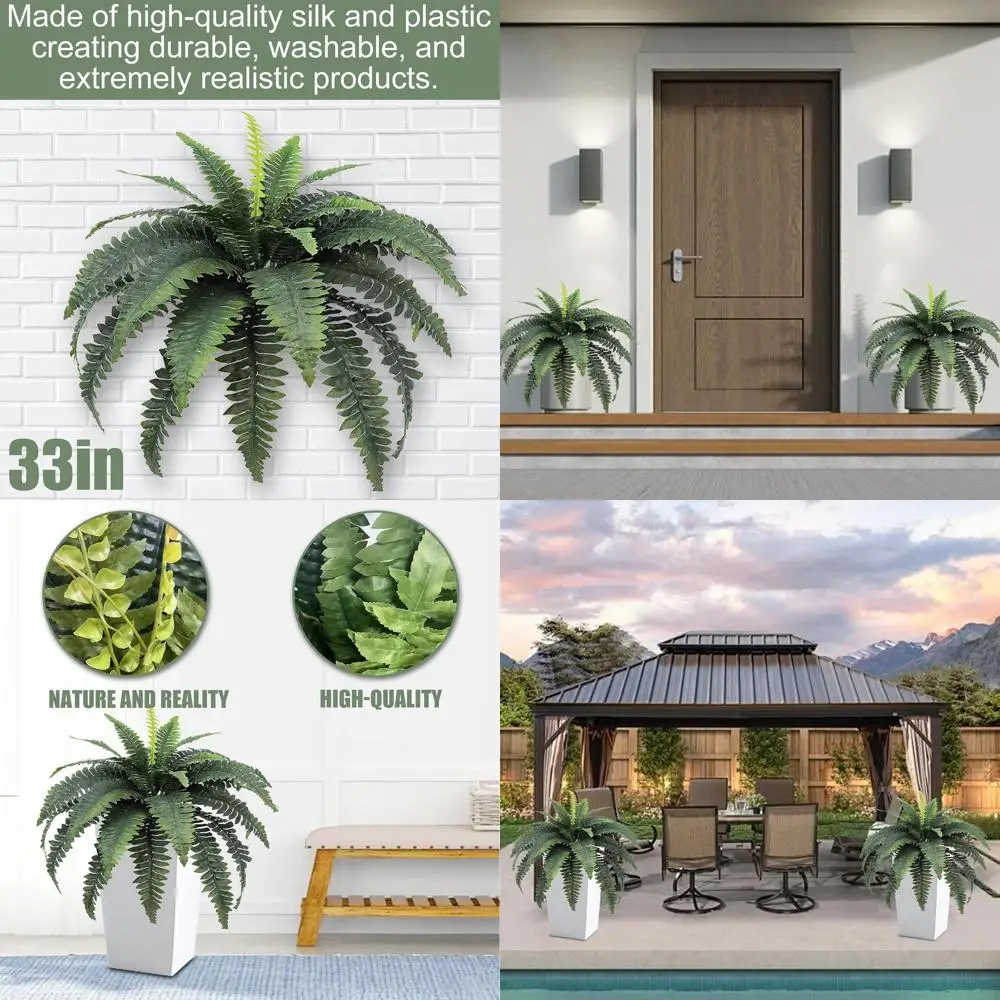 

Искусственные папоротники для подвесных кашпо - большие папоротники Бостона, домашний декор для входа в саду, стиль фермерского дома