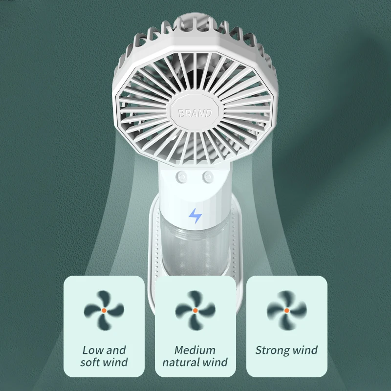 Portable Hand-Held Humidification Spray Small Fan Dormitory Mini Usb Charging Outdoor Hand-Held Spray Fan Water Replenishment