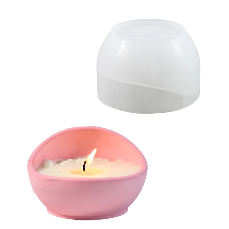 Flexible, stabile Silikonform in halbrunden Designs, tragbares Zubehör für die Herstellung individueller Kerzenhalter