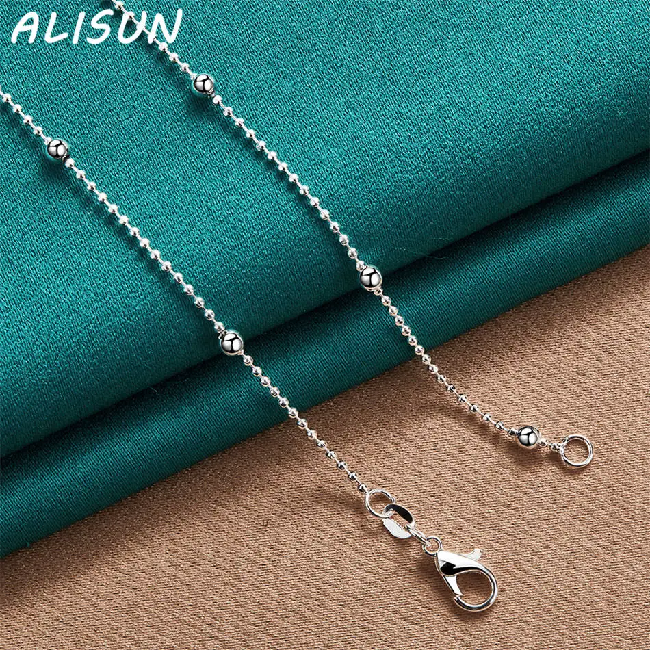 

ALISUN 925 Sterling Silver 40-60cm Beads Necklace For Women Anniversary Gift Popular Wild Fashion Romantic Jewelry