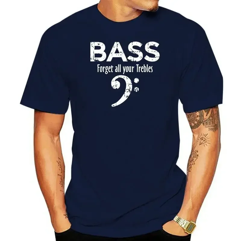 For Men Plus Size Cotton Team Tee Shirt 4XL 5XL  Camiseta Bass Clef Forget All Your Trebles Music Notes T-shirt  men clothing