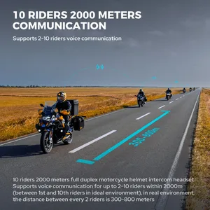 Gearelec GX10 Bluetooth Motorradhelm Head Phone 10 Pilots BT Moto Wireless Intercom Musik PK B4FM-X 6 Hauptverkauf Batterie PK5 - №3