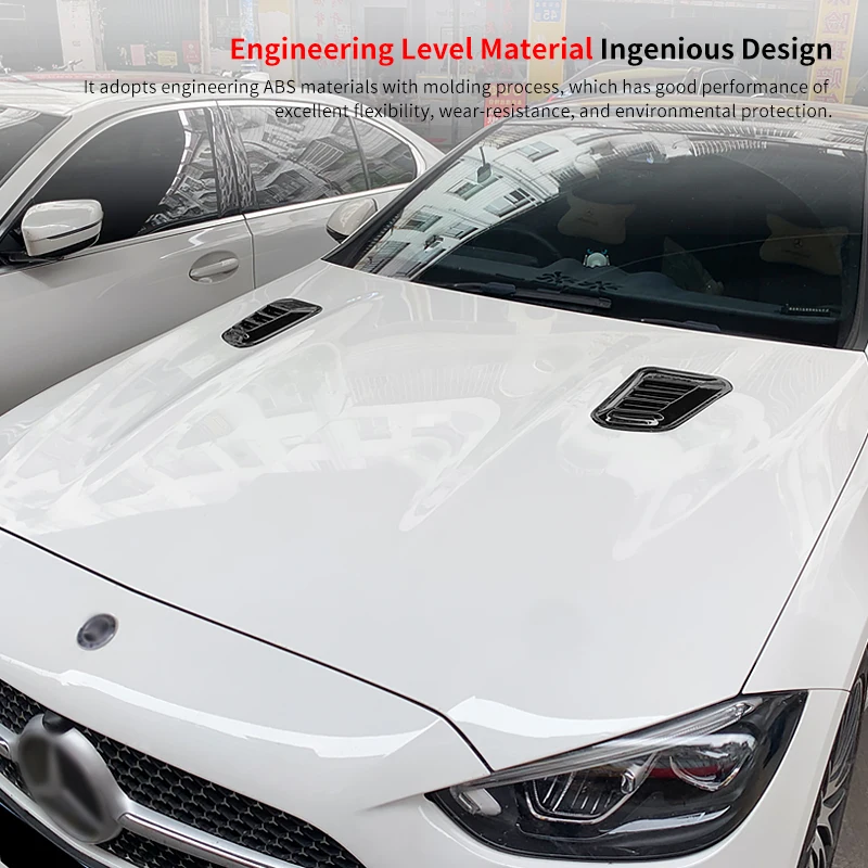 

Car Decorative Cell Air Flow Intake Hood Scoop Bonnet Vent Cover Stickers Styling For Benz C Class C200L C260L W206 2022-2023