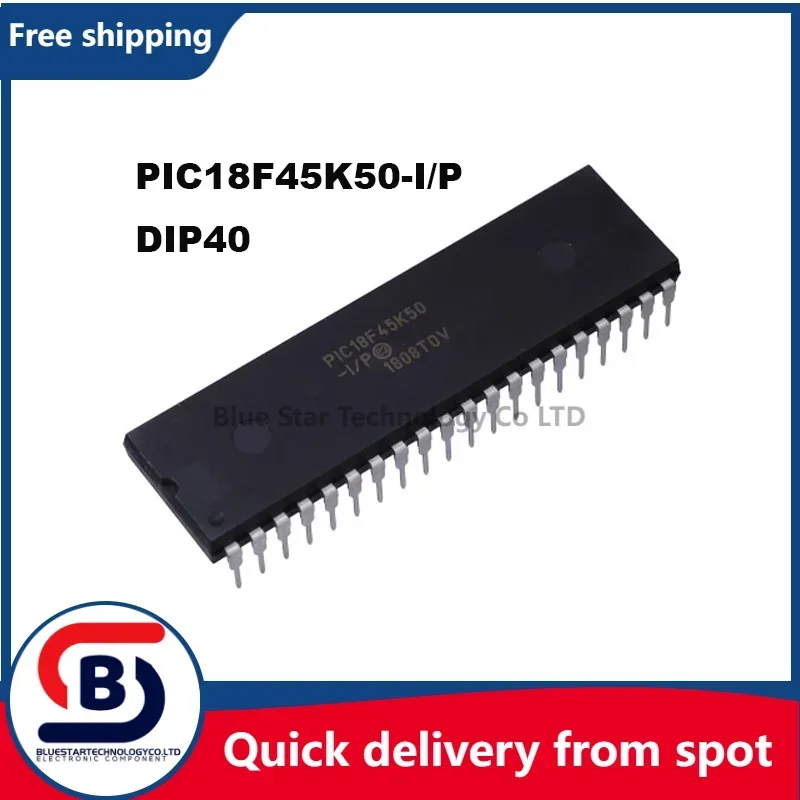 Free Shipping 5-20pcs/lots PIC18F45K50-I/P PIC18F45K50 18F45K50 DIP40 Quick delivery from spot