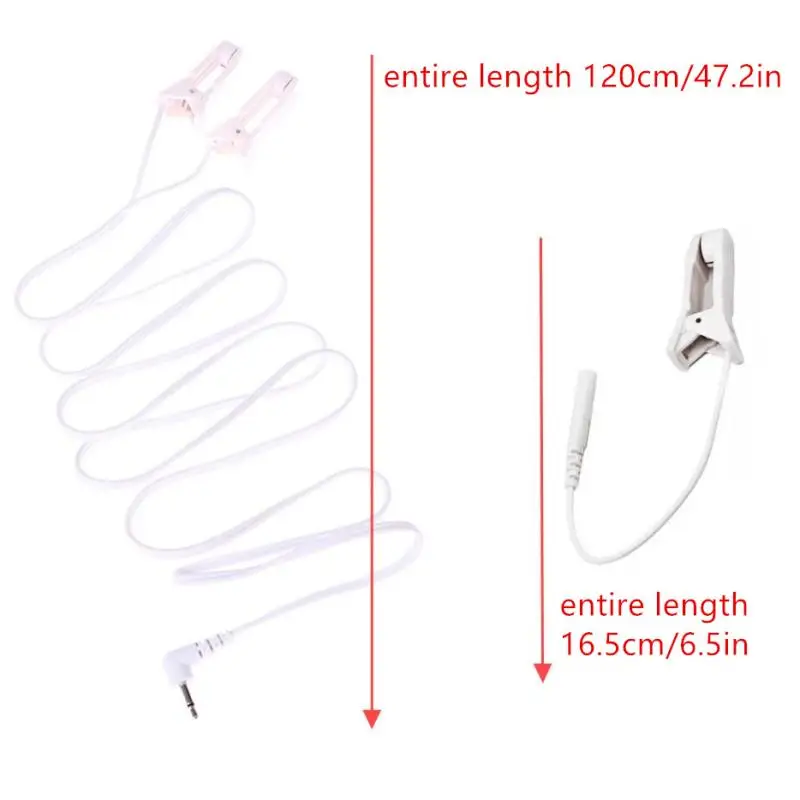 2.0/3.5mm Ear Clips Connection Cables Conductive Standard Pin Muscle Stimulator Digital Therapy Tens Unit Tool Machine