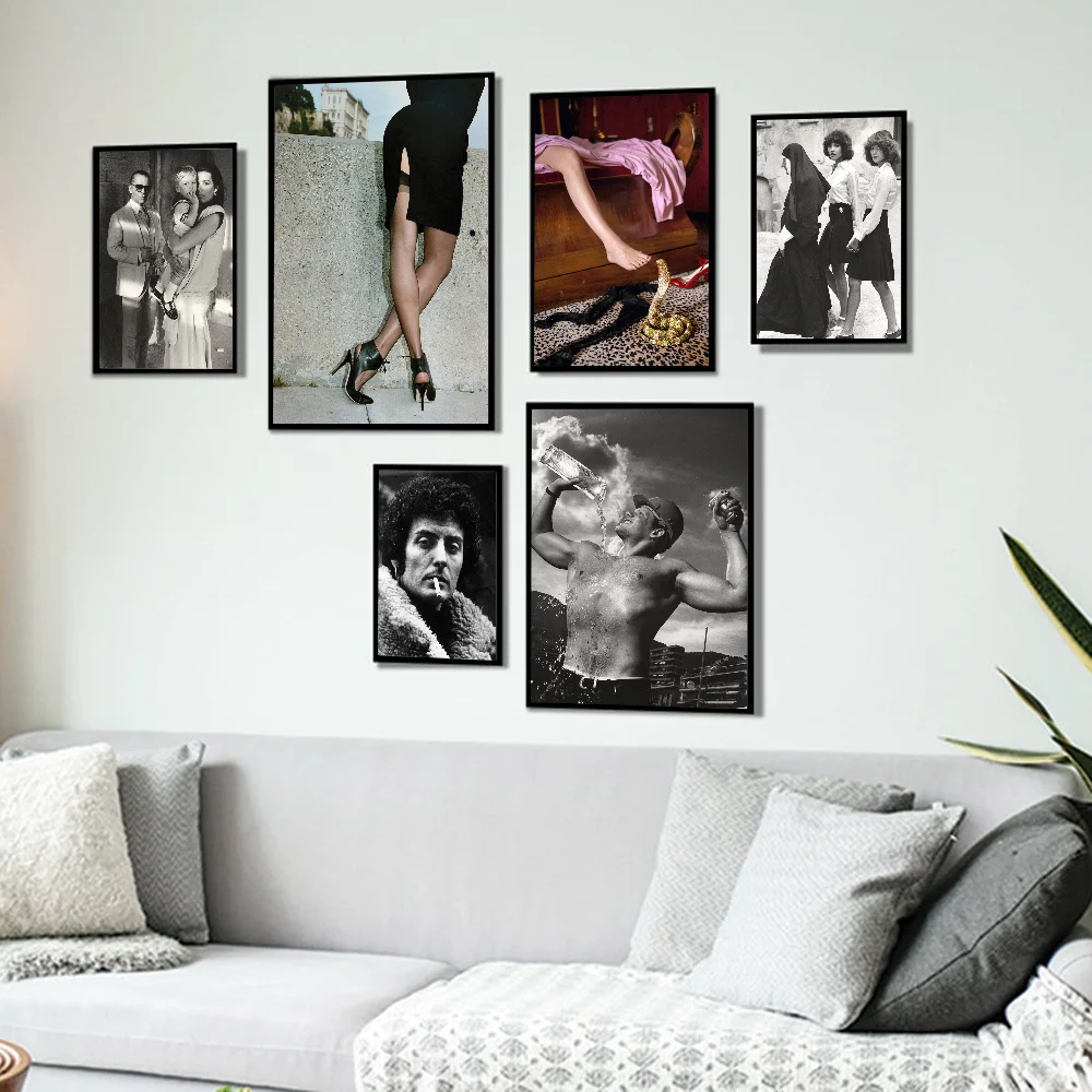 Helmut Newton التصوير الفوتوغرافي ملصقات خمر ، ديكور غرفة خمر لزجة ، مقهى بار منزلي