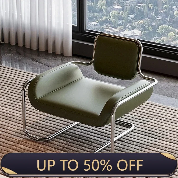 Nordic Designer Vintage Stainless Steel Irregular Convex Chair, Minimalist Luxury Living Room Reception Lounge Chairs