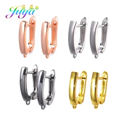 Juya-Attaches de base en cuivre faites à la main pour femmes, fil d'oreille anti-allergie, accessoires de couture pour bricolage, boucle d'oreille exécutive, 2 pièces, 4 pièces, lot